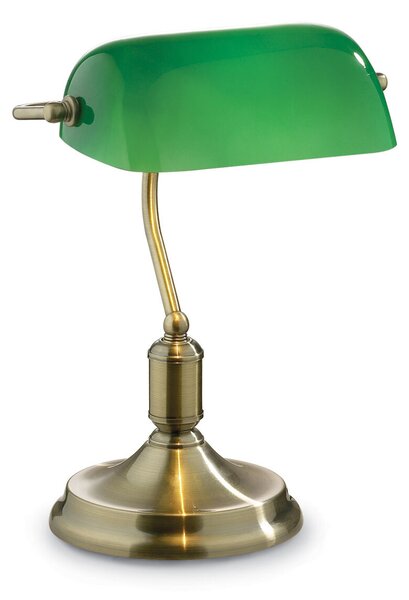 LAWYER TL1 stolní lampa 1x E27 60W bez zdroje IP20, starožitná mosaz / zelené sklo