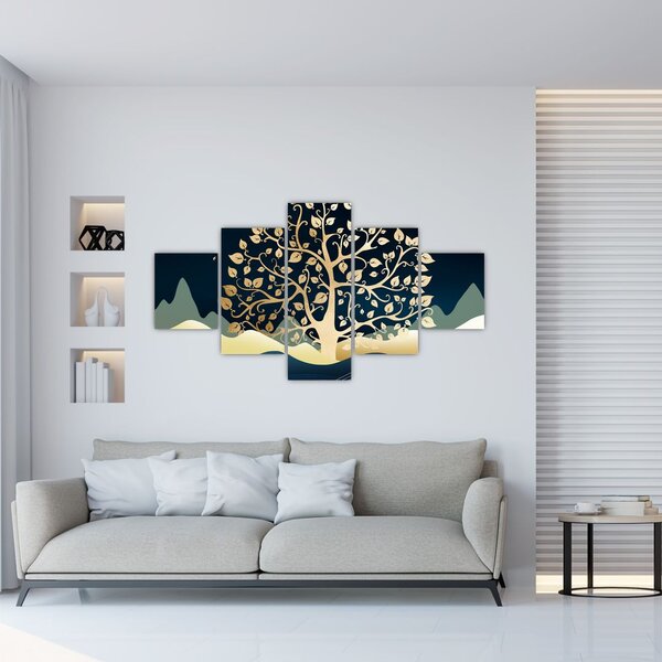 Obraz zlatého stromu (125x70 cm)