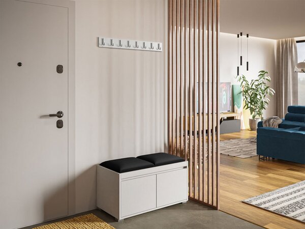 Nábytek do předsíně Konkor 80 + 2 kusy čalouněných nástěnných panelů Pag 40x30, Barva: bílá, barva: Manila 11 5903211044137