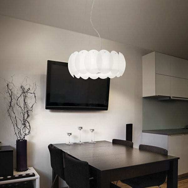 OVALINO SP8 závěsné svítidlo 8x E27 60W bez zdroje 55cm IP20, bílé