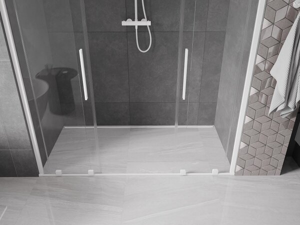 Mexen Velar Duo, posuvné dveře do otvoru 170x200 cm, 8mm čiré sklo, bílá, 871-170-000-02-20