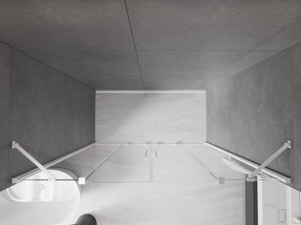 Mexen Velar Duo, posuvné dveře do otvoru 170x200 cm, 8mm čiré sklo, bílá, 871-170-000-02-20