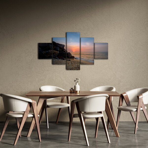 Obraz západu slunce na pláži (125x70 cm)