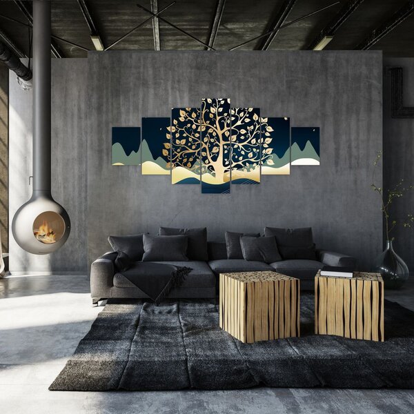 Obraz zlatého stromu (210x100 cm)