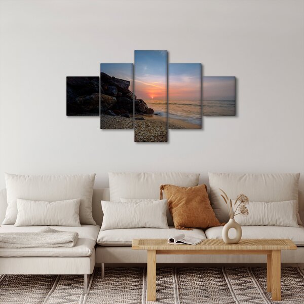 Obraz západu slunce na pláži (125x70 cm)