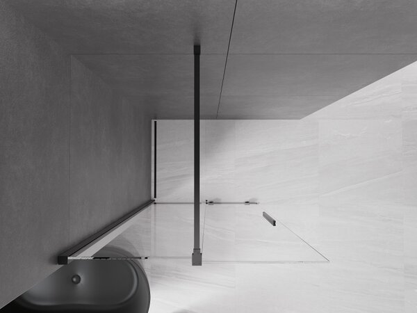 Mexen Velar, posuvné dveře typu Walk-in 70x200 cm, 8mm čiré sklo, černá matná, 871-070-000-03-70