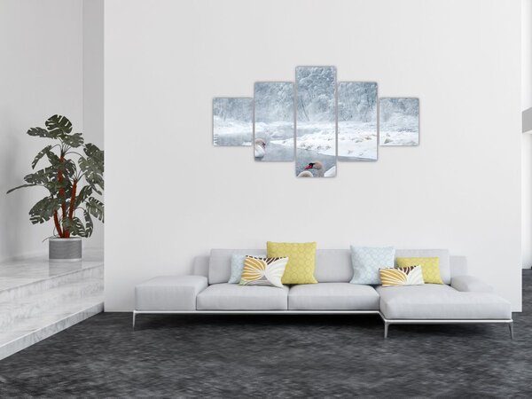 Obraz labutí (125x70 cm)
