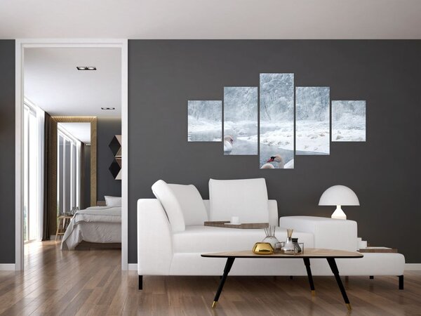Obraz labutí (125x70 cm)