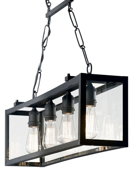 IGOR SP4 závěsné svítidlo 4x E27 60W bez zdroje 92cm IP20, černé