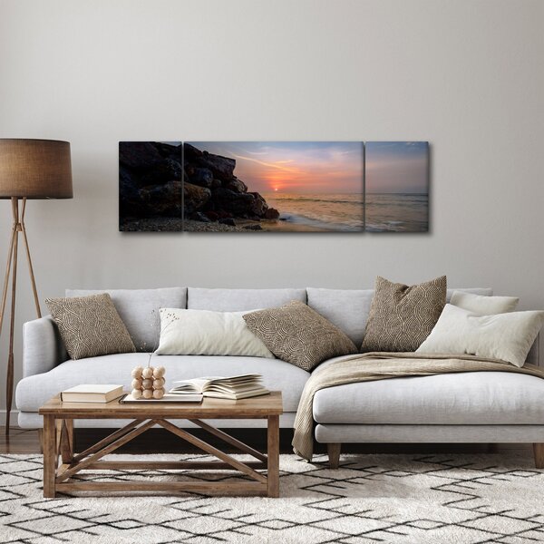 Obraz západu slunce na pláži (170x50 cm)