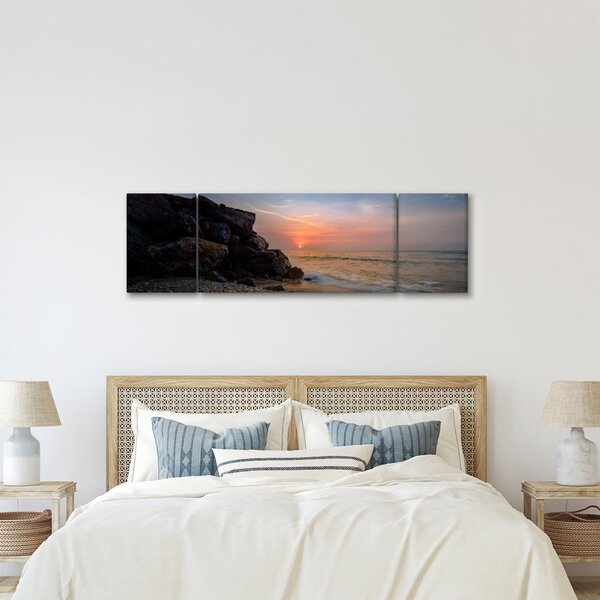 Obraz západu slunce na pláži (170x50 cm)