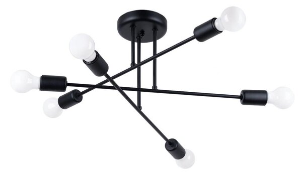 Sollux SL.1453 - Lustr na tyči NORAH 6xE27/15W/230V černá