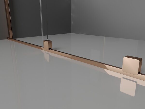 Mexen Velar Duo, posuvné dveře do otvoru 150x200 cm, 8mm čiré sklo, růžové zlato, 871-150-000-02-60