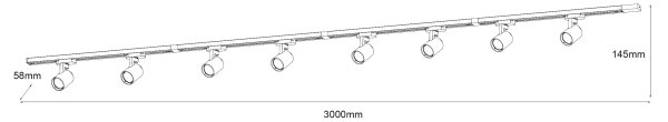 Brilagi - Bodové svítidlo v lištovém systému HUSKY 8xGU10/10W/230V černá/zlatá