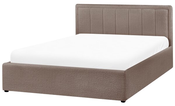 Postel s úložným prostorem MONTLAUR Buklé Taupe 140 x 200 cm