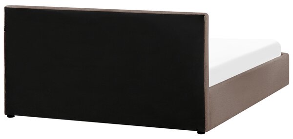 Postel s úložným prostorem MONTLAUR Buklé Taupe 160 x 200 cm