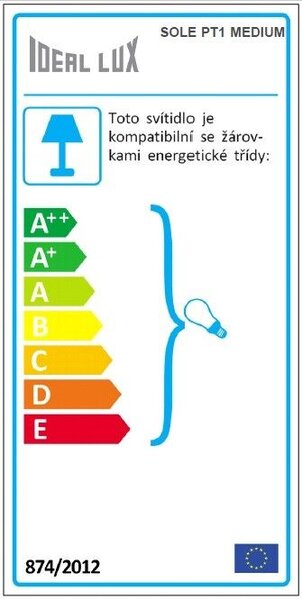 SOLE PT1 venkovní stojací lampa 1x E27 60W bez zdroje 40cm IP20, bílá