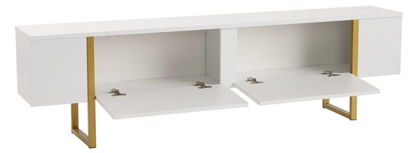 TV skříňka Seronitta (bílá + zlatá)