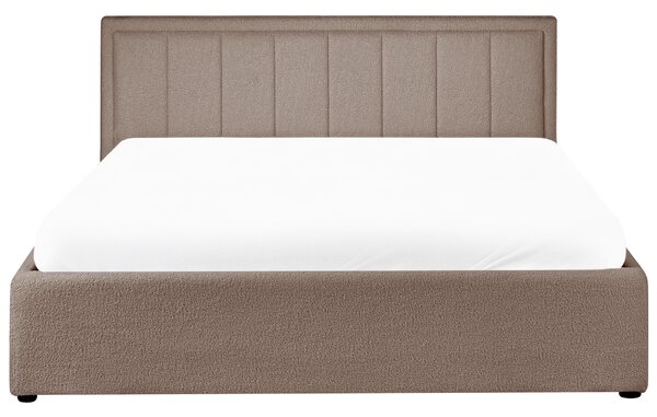 Postel s úložným prostorem MONTLAUR Buklé Taupe 160 x 200 cm
