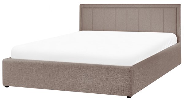 Postel s úložným prostorem MONTLAUR Buklé Taupe 160 x 200 cm
