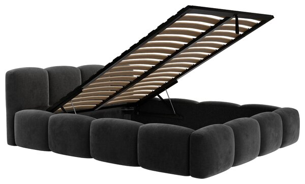 ČALOUNĚNÁ POSTEL, 160/200 cm, černá Carryhome - Postele s úložným prostorem, Online Only