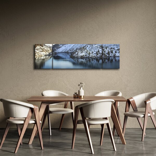 Obraz - zimní krajina s jezerem (170x50 cm)