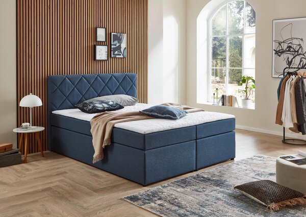POSTEL BOXSPRING, 160/200 cm, tmavě modrá Carryhome - Manželské postele, Online Only