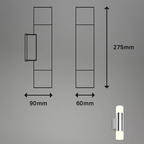 Briloner - LED Koupelnové nástěnné svítidlo 2xGU10/4,8W/230V IP44 3000K chrom