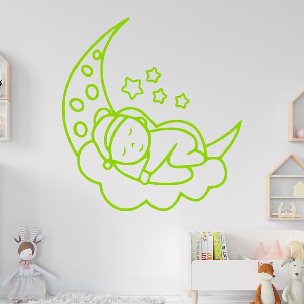 Živá Zeď Samolepka Noc na měsíčku Barva: černá