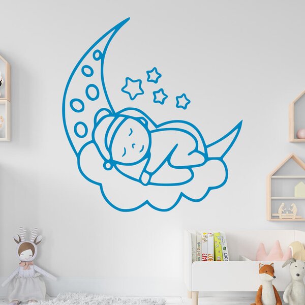 Živá Zeď Samolepka Noc na měsíčku Barva: černá