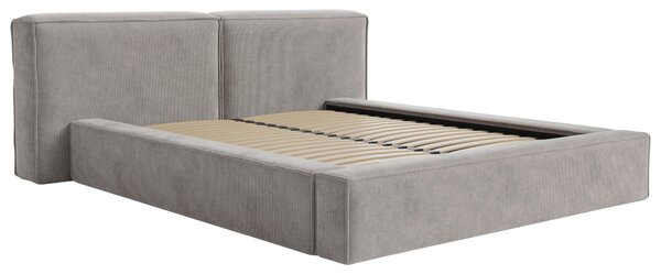 ČALOUNĚNÁ POSTEL, 200/200 cm, světle šedá Boxxx - Postele s úložným prostorem