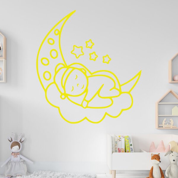 Živá Zeď Samolepka Noc na měsíčku Barva: černá