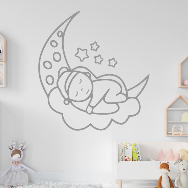 Živá Zeď Samolepka Noc na měsíčku Barva: černá