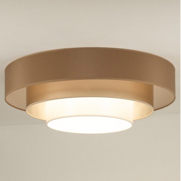 Duolla - LED Stropní svítidlo LUNETA LED/26W/230V pr. 60 cm 4000K hnědá/zlatá