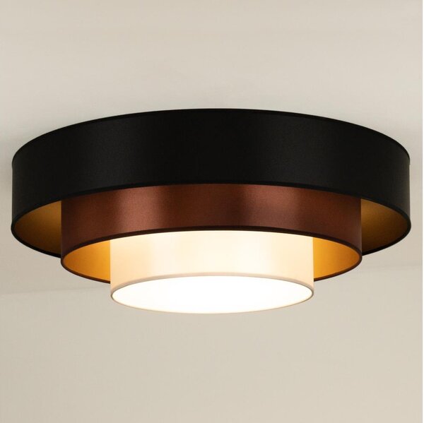 Duolla - LED Stropní svítidlo LUNETA LED/26W/230V pr. 60 cm 4000K černá/měděná