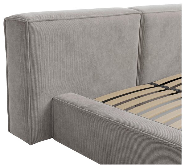 ČALOUNĚNÁ POSTEL, 200/200 cm, světle šedá Boxxx - Postele s úložným prostorem