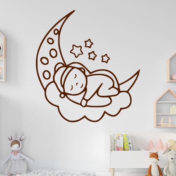 Živá Zeď Samolepka Noc na měsíčku Barva: černá