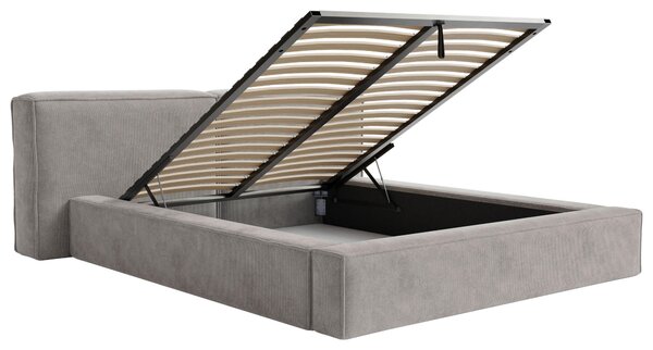 ČALOUNĚNÁ POSTEL, 200/200 cm, světle šedá Boxxx - Postele s úložným prostorem