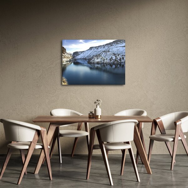 Obraz - zimní krajina s jezerem (70x50 cm)