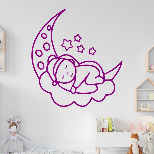 Živá Zeď Samolepka Noc na měsíčku Barva: černá