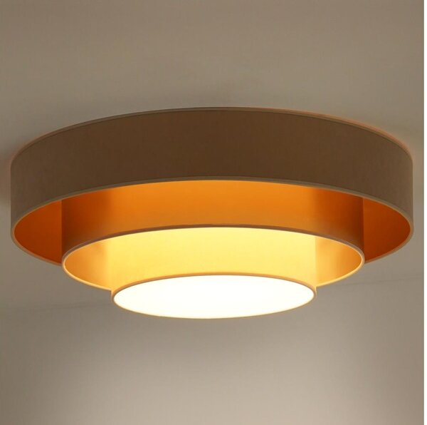 Duolla - LED Stropní svítidlo LUNETA LED/26W/230V pr. 60 cm 4000K béžová/zlatá