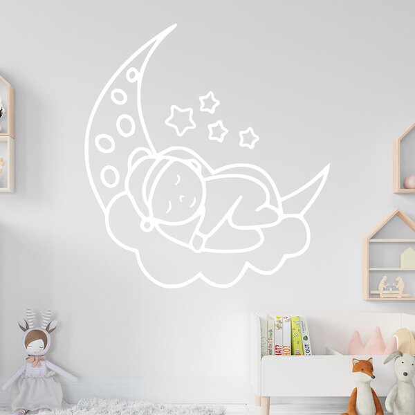 Živá Zeď Samolepka Noc na měsíčku Barva: černá