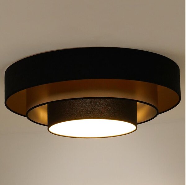 Duolla - LED Stropní svítidlo LUNETA LED/26W/230V pr. 60 cm 4000K černá/zlatá