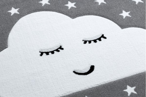 Koberec PETIT CLOUD OBLÁČEK HVĚZDY šedý