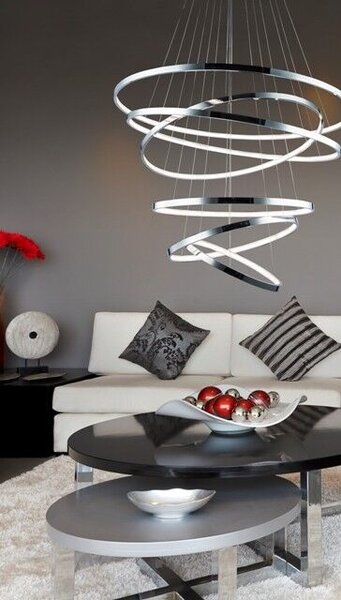 WHEEL závěsné svítidlo LED 140W8400lm 3000K IP20, chromové