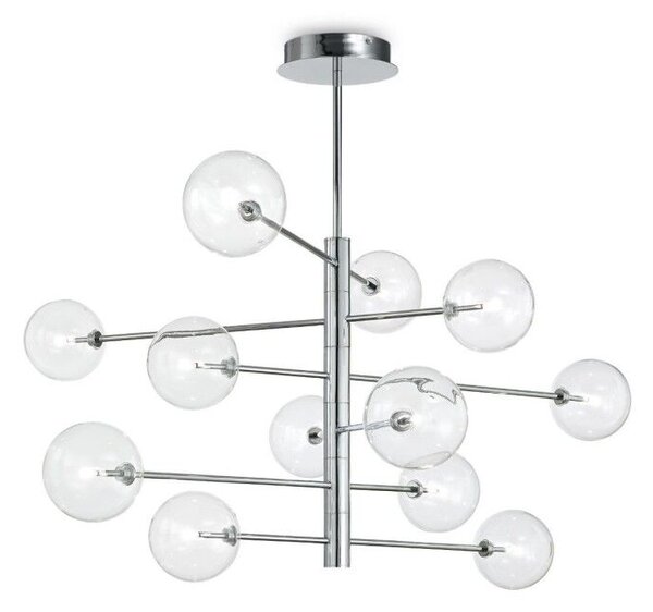EQUINOXE SP12 závěsné svítidlo 12x G4 LED 2W 160lm 3000K 124cm IP20, chromové