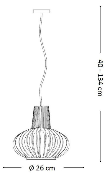CITRUS-2 SP1 závěsné svítidlo 1x E27 60W bez zdroje 26cm IP20, dřevěné