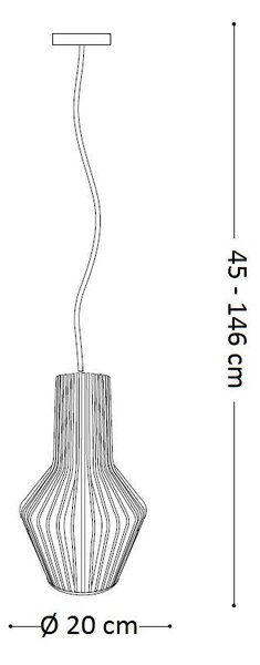 CITRUS-1 SP1 závěsné svítidlo 1x E27 60W bez zdroje 20cm IP20, dřevěné