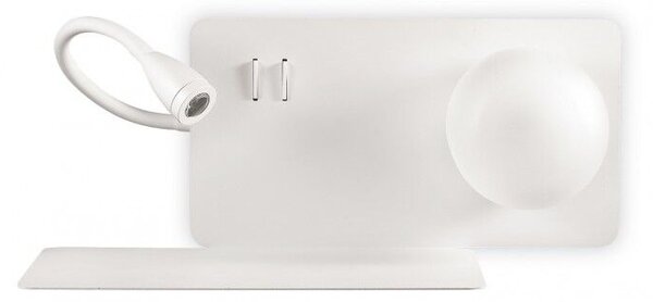 BOOK-1 AP2 nástěnné svítidlo 1x LED 3W 200lm 3000K + 1x G9 28W bez zdroje 37,5cm IP20, bílé