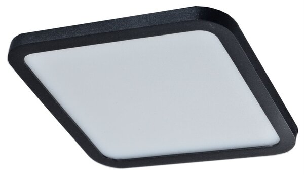 Slim vestavné koupelnové svítidlo LED 24W 2000lm 3000K 22,5cm hranaté IP44, černé